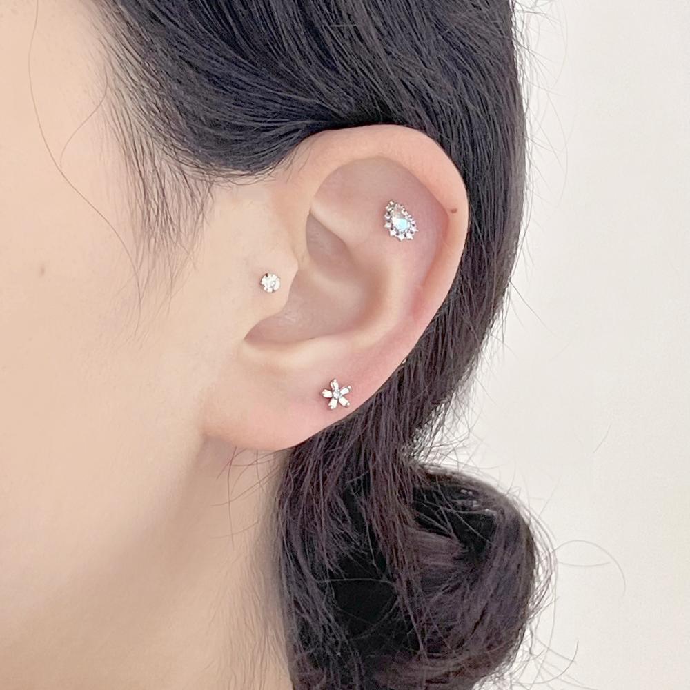 Aurora opal (ピアス/ピアッシング) Piercing bling moon