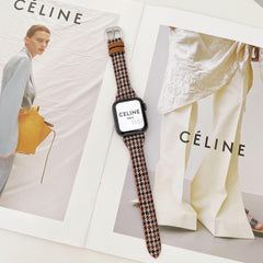 【バンド単品- 3色】ベーシック 千鳥格子柄 本革 アップルウォッチバンド apple watch バンド givgiv 38mm/40mm/41mm用 01ブラウン(千鳥格子)※バンド単品