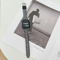 【バンド単品- 3色】ベーシック 千鳥格子柄 本革 アップルウォッチバンド apple watch バンド givgiv 38mm/40mm/41mm用 02ブラック(千鳥格子)※バンド単品