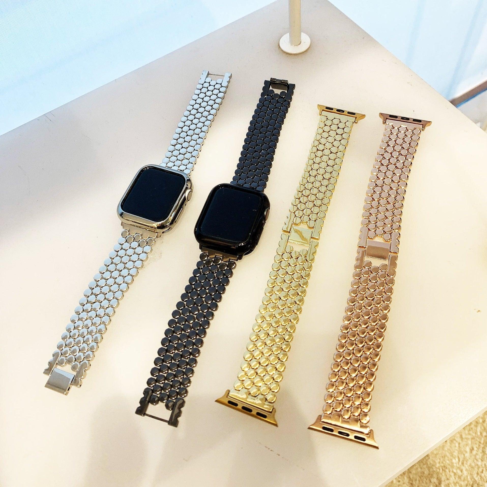 【バンド単品-4色】ハニカム メタル チェーンバンド applewatch# apple watch バンド givgiv