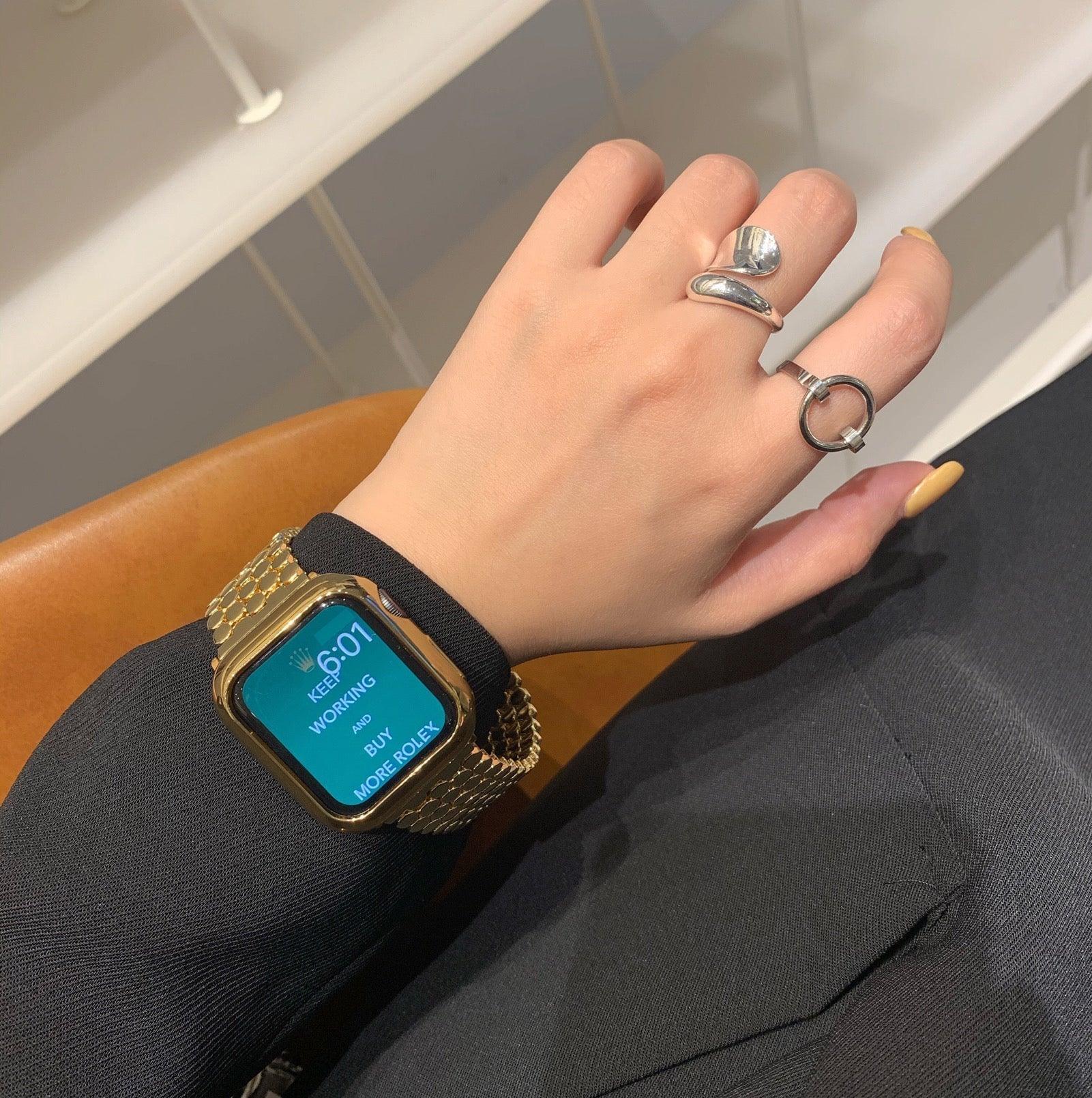 【バンド単品-4色】ハニカム メタル チェーンバンド applewatch# apple watch バンド givgiv