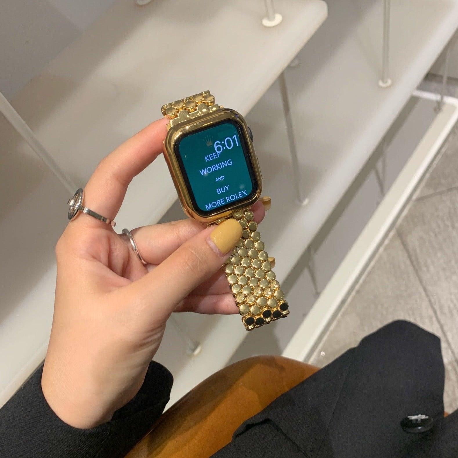 【バンド単品-4色】ハニカム メタル チェーンバンド applewatch# apple watch バンド givgiv