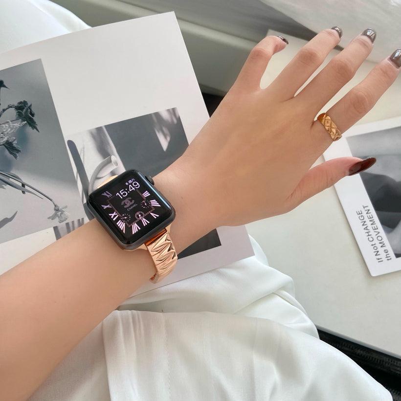 【バンド単品_4色】スリム 三角パターン applewatchバンド # apple watch バンド givgiv 38mm/40mm/41mm用 03ローズゴールド (※バンド単品)