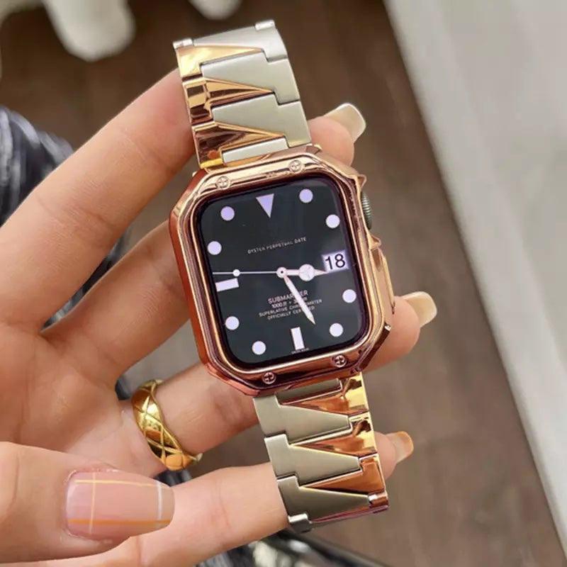【バンド単品-6色】メタル ギザギザ チェーンバンド# apple watch バンド givgiv 38mm/40mm/41mm用 シルバー& ローズゴールド