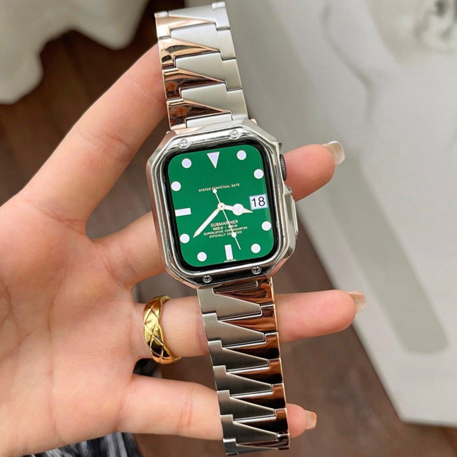 【バンド単品-6色】メタル ギザギザ チェーンバンド# apple watch バンド givgiv 38mm/40mm/41mm用 Silver(単色)