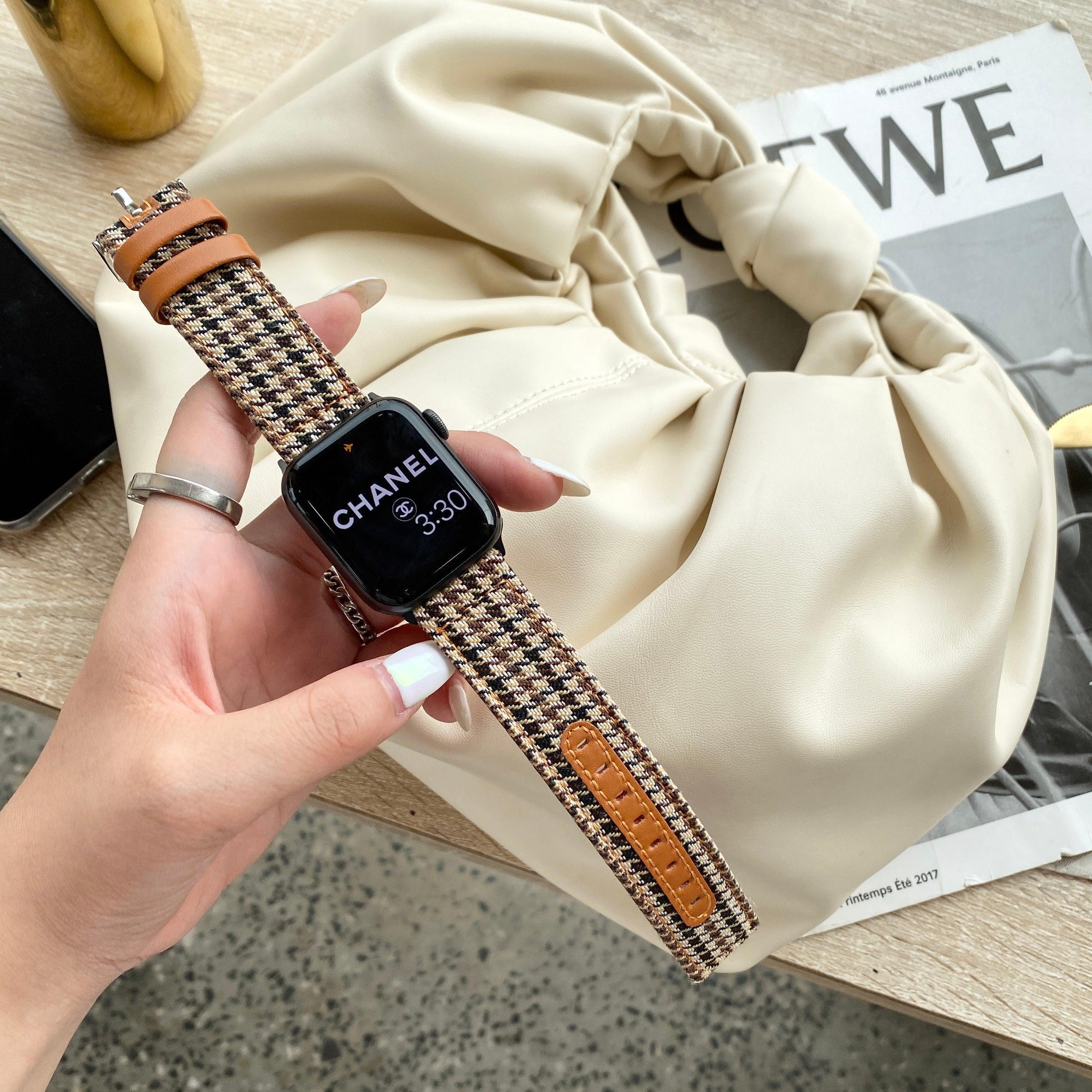 【バンド単品】ベーシック 千鳥格子柄 本革 アップルウォッチバンド apple watch バンド givgiv