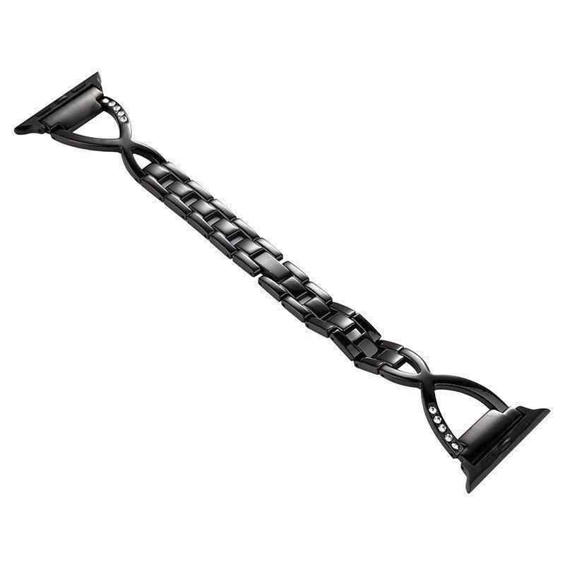 【バンド単品】キュービック スリム チェーン バンド / Cubic Slim Steel band Apple Watch apple watch バンド givgiv 38mm/40mm Black