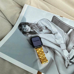 【バンド単品】メタル セブンビーズ チェーンバンド# apple watch バンド givgiv 38mm/40mm/41mm用 Gold(単色)