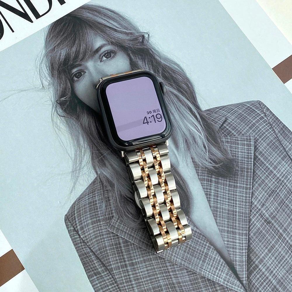 【バンド単品】メタル セブンビーズ チェーンバンド# apple watch バンド givgiv 38mm/40mm/41mm用 シルバー& ローズゴールド