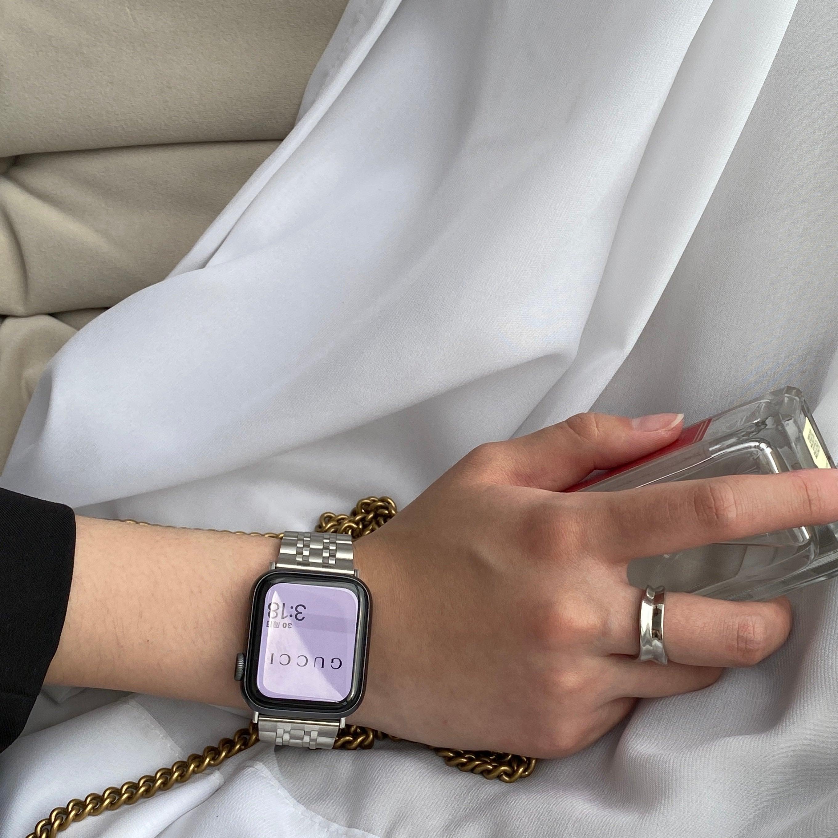 【バンド単品】メタル セブンビーズ チェーンバンド# apple watch バンド givgiv