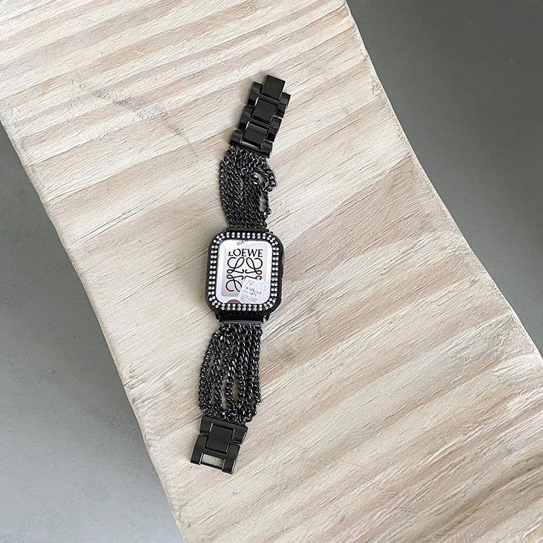【バンド単品】ミニマル チェーン バンド apple watch バンド givgiv 38mm/40mm/41mm用 ブラック (バンドのみ)