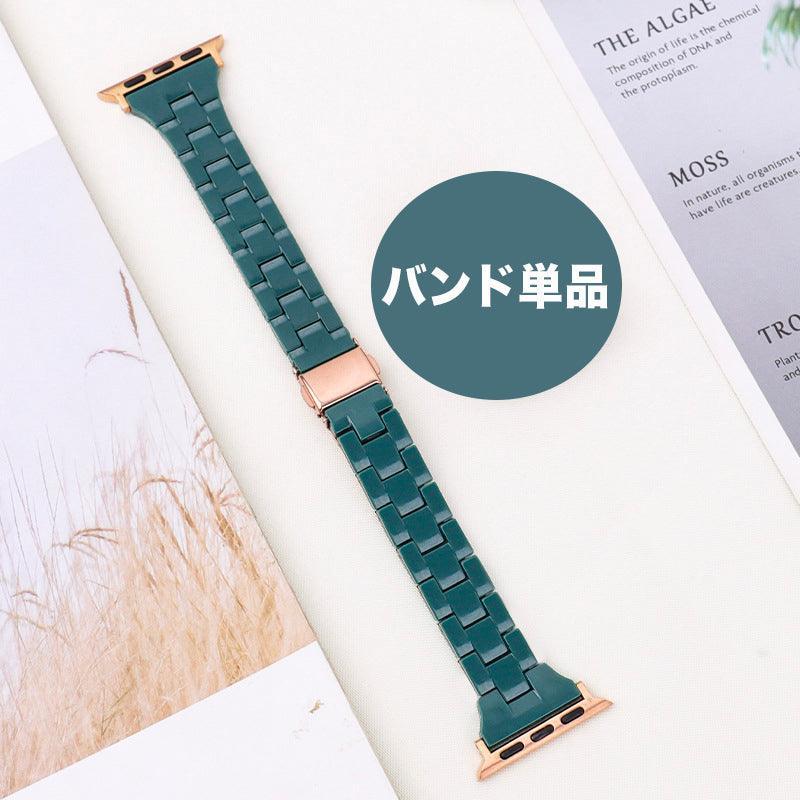 【バンド単品】スリム 光沢樹脂 チェーン バンド Apple Watch# apple watch バンド givgiv 03Green(バンド単品) 38mm/40mm/41mm用