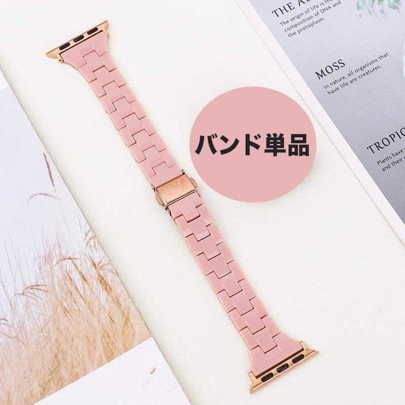 【バンド単品】スリム 光沢樹脂 チェーン バンド Apple Watch# apple watch バンド givgiv 04Pink(バンド単品) 38mm/40mm/41mm用