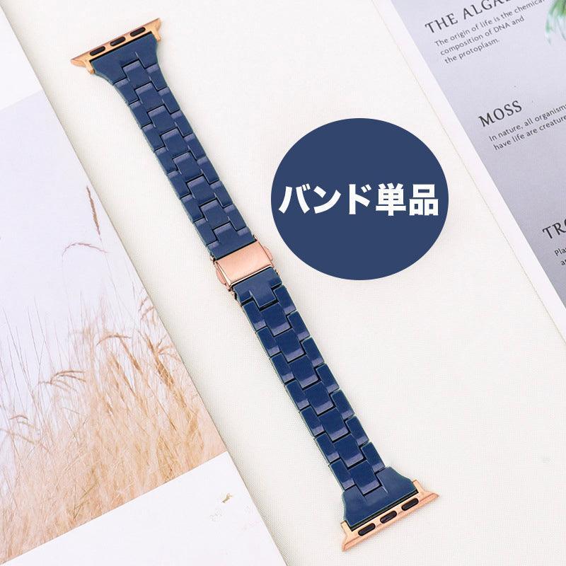 【バンド単品】スリム 光沢樹脂 チェーン バンド Apple Watch# apple watch バンド givgiv 05Navy(バンド単品) 38mm/40mm/41mm用