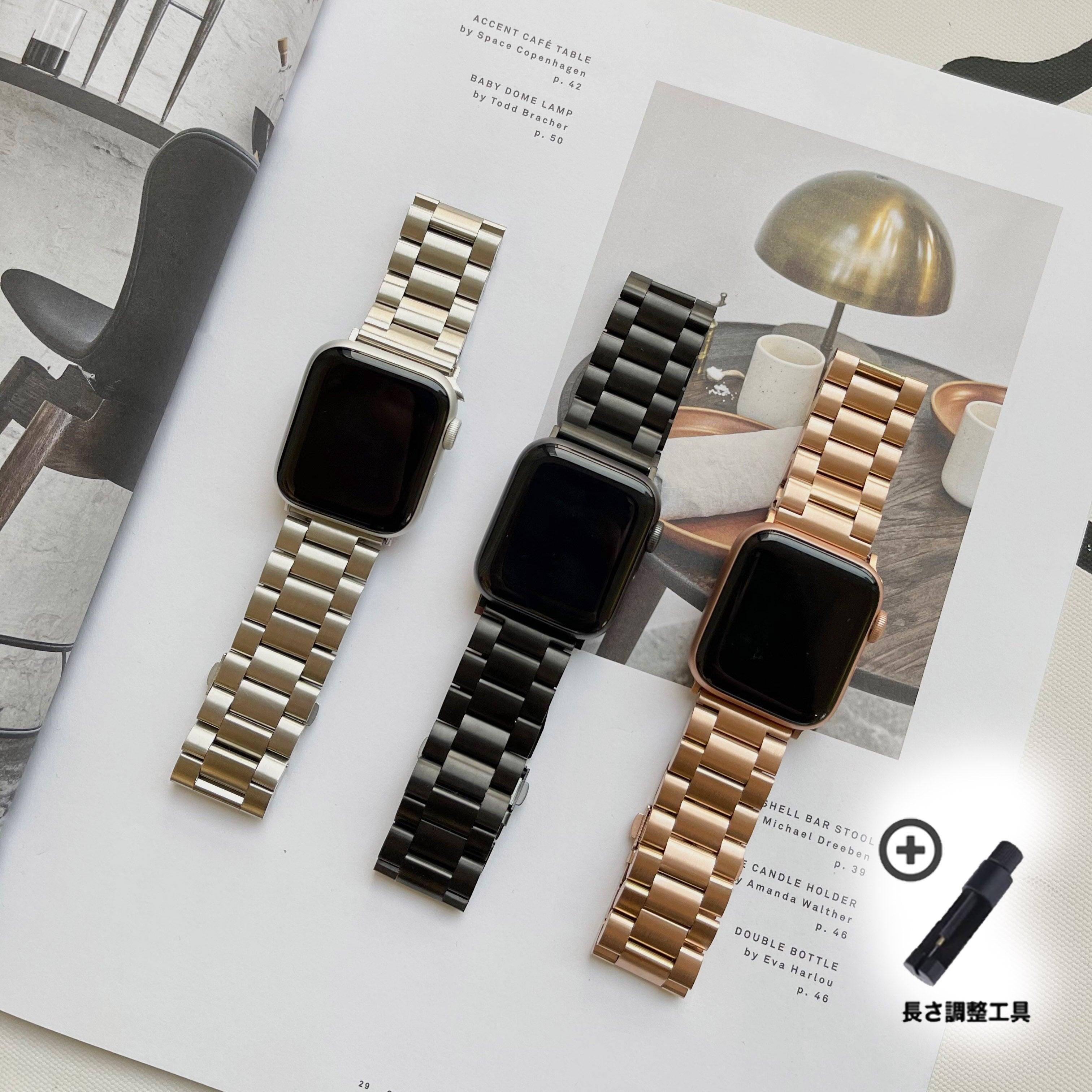 ベーシックメタルチェーンバンド# apple watch バンド givgiv