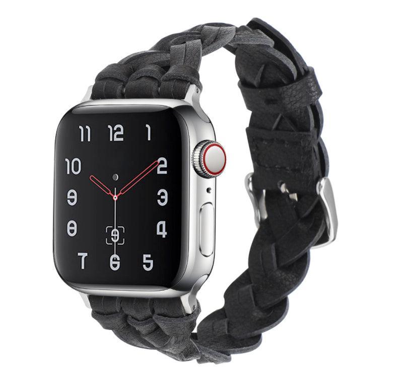 編み込み PUレザー アップルウォッチ バンド apple watch バンド givgiv 38mm/40mm/41mm用 ブラック