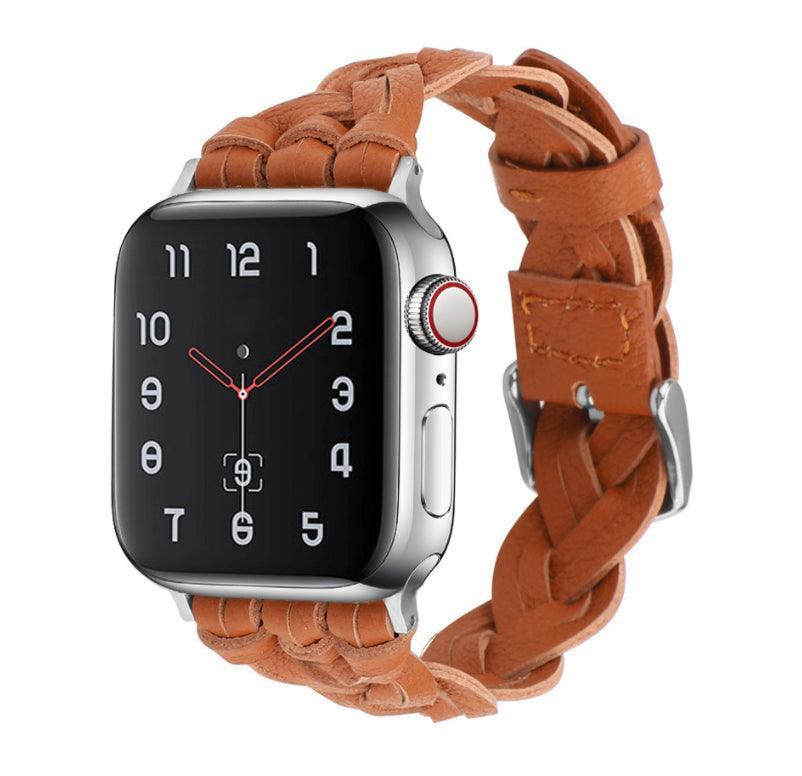 編み込み PUレザー アップルウォッチ バンド apple watch バンド givgiv 38mm/40mm/41mm用 ブラウン