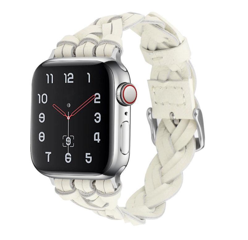編み込み PUレザー アップルウォッチ バンド apple watch バンド givgiv 38mm/40mm/41mm用 ホワイト
