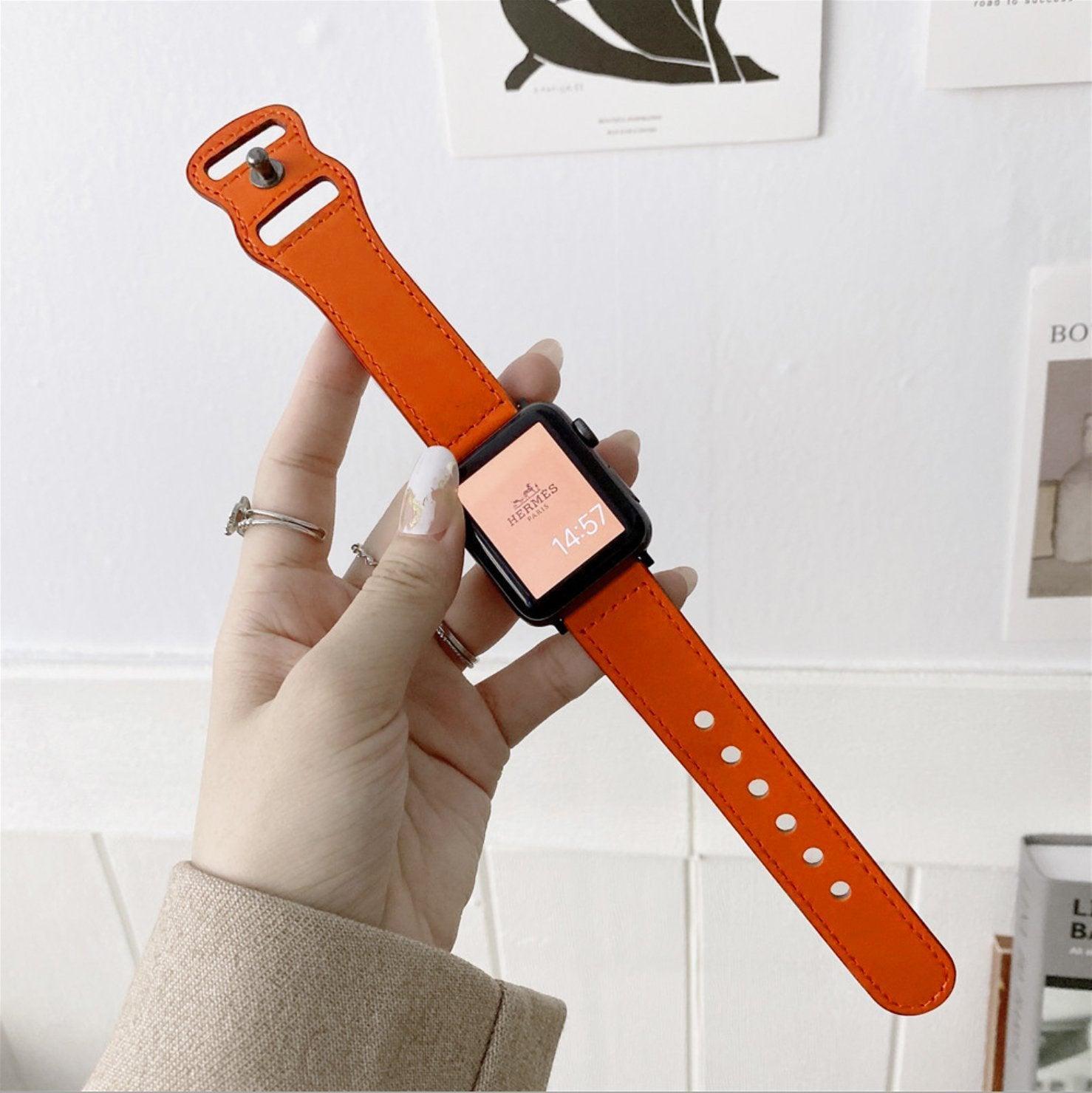 ビンテージ 本革 アップルウォッチ バンド apple watch バンド givgiv 38mm/40mm/41mm用 オレンジ