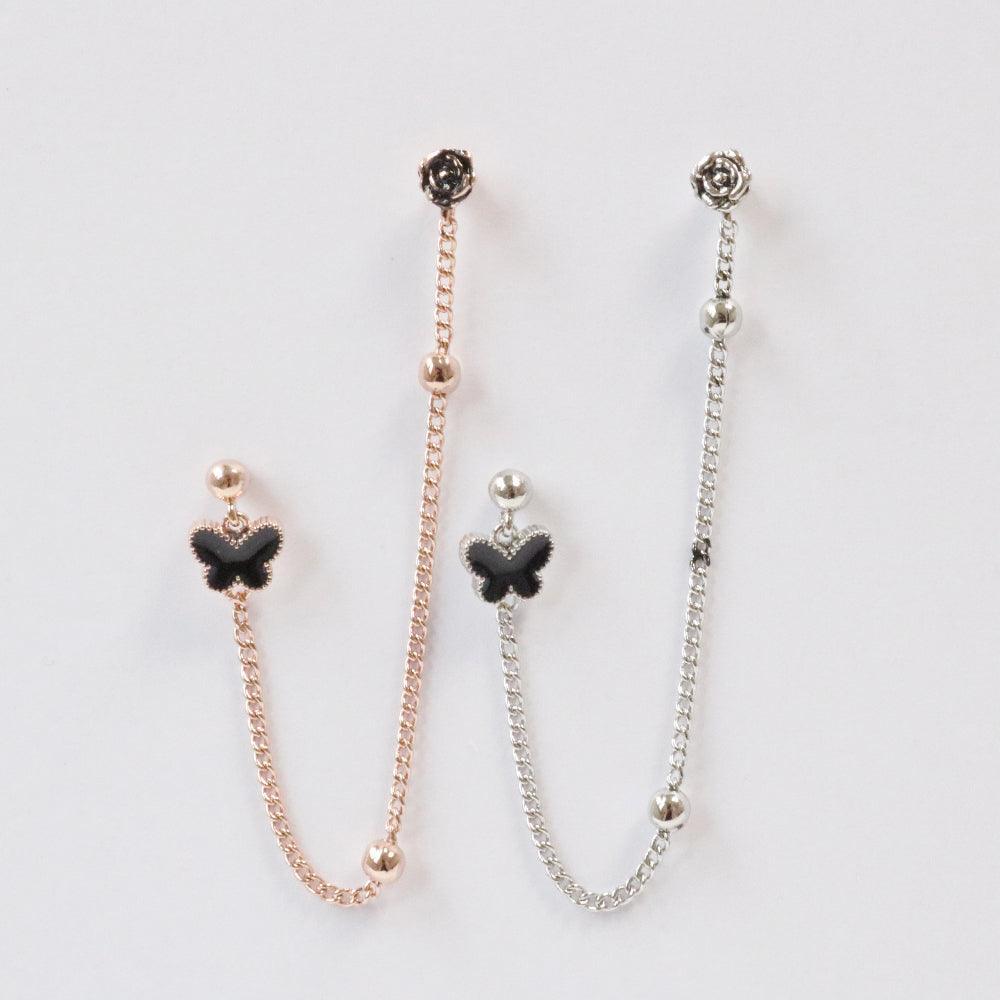 Black Flying Two-Pin(ピアス/ピアッシング) Piercing bling moon