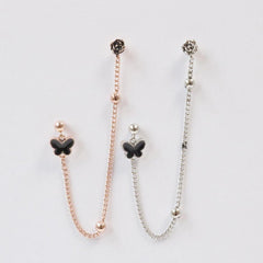 Black Flying Two-Pin(ピアス/ピアッシング) Piercing bling moon