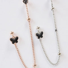 Black Flying Two-Pin(ピアス/ピアッシング) Piercing bling moon