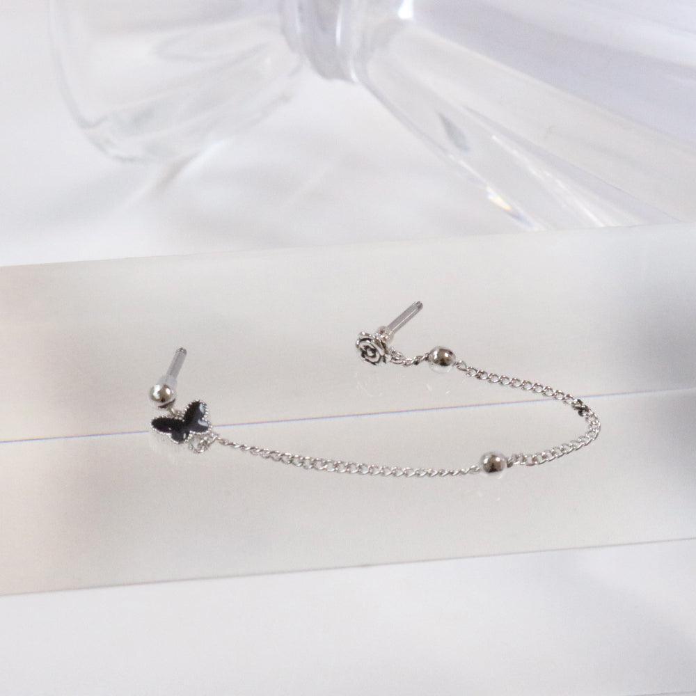 Black Flying Two-Pin(ピアス/ピアッシング) Piercing bling moon