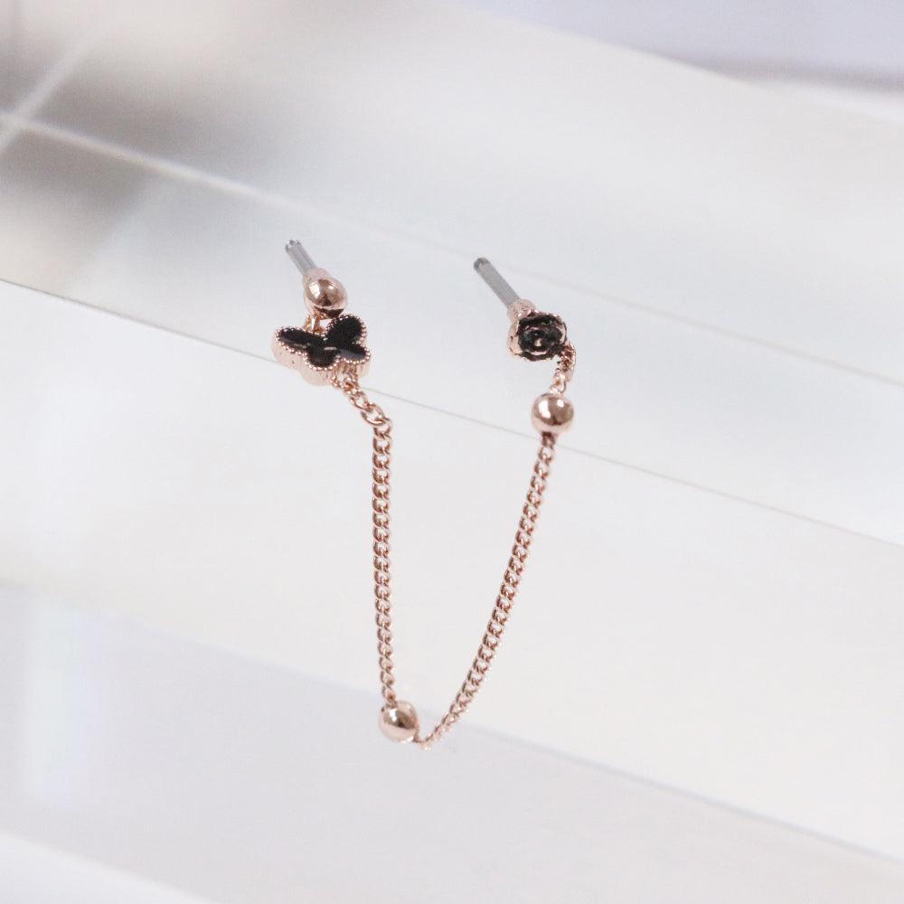 Black Flying Two-Pin(ピアス/ピアッシング) Piercing bling moon