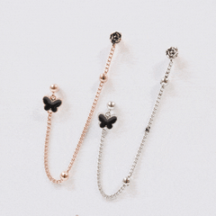 Black Flying Two-Pin(ピアス/ピアッシング) Piercing bling moon