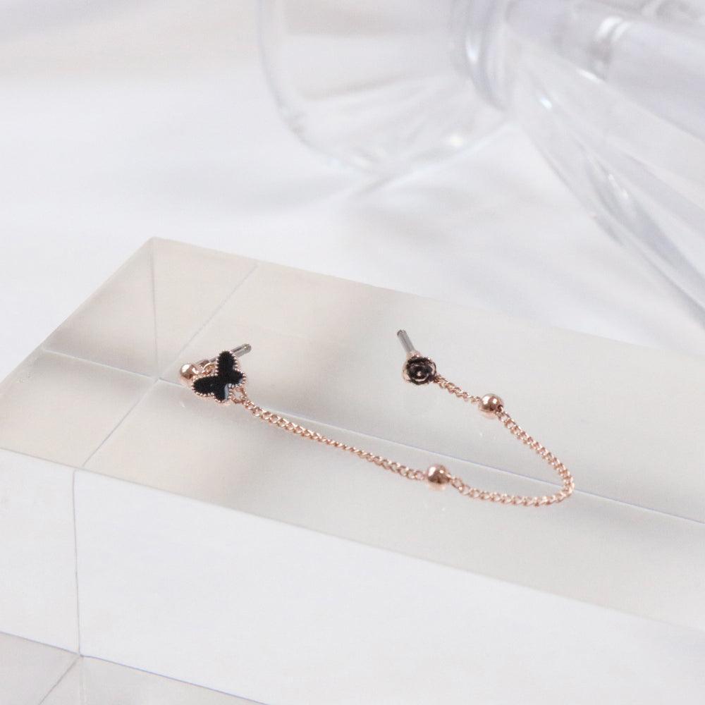 Black Flying Two-Pin(ピアス/ピアッシング) Piercing bling moon