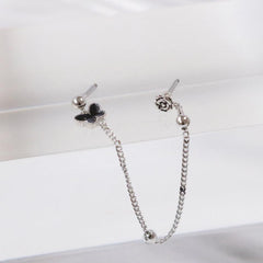 Black Flying Two-Pin(ピアス/ピアッシング) Piercing bling moon