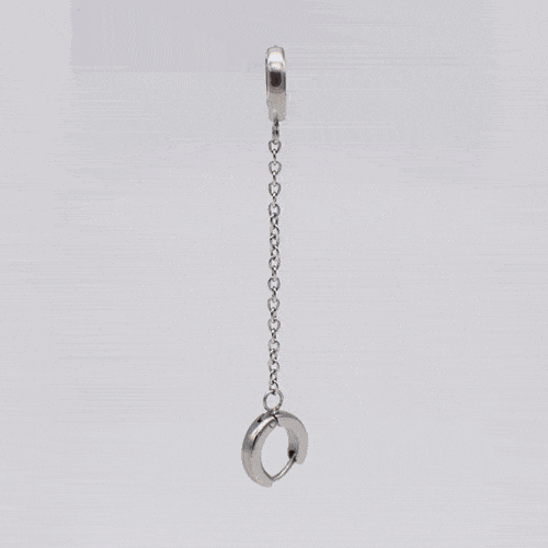 ボリュームチェーン連結リングピアス Piercing 10000won