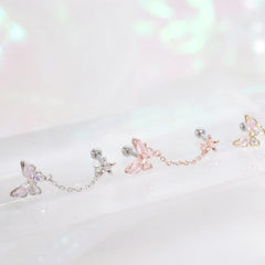 Bright Butterfly Two Ring ピアッシング Piercing bling moon 