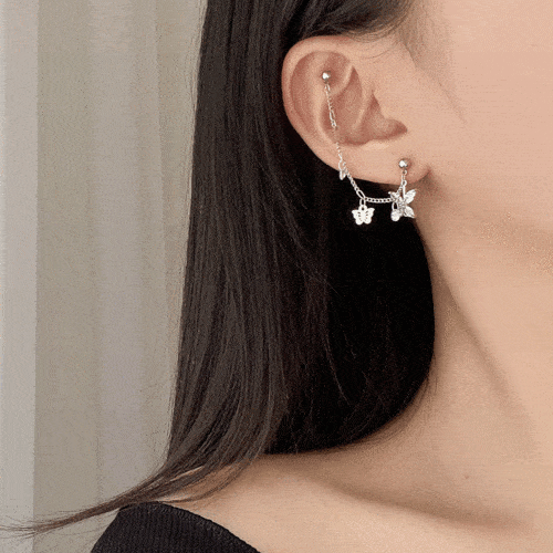 Brilliant Butterfly Two Pin ピアッシング Piercing bling moon