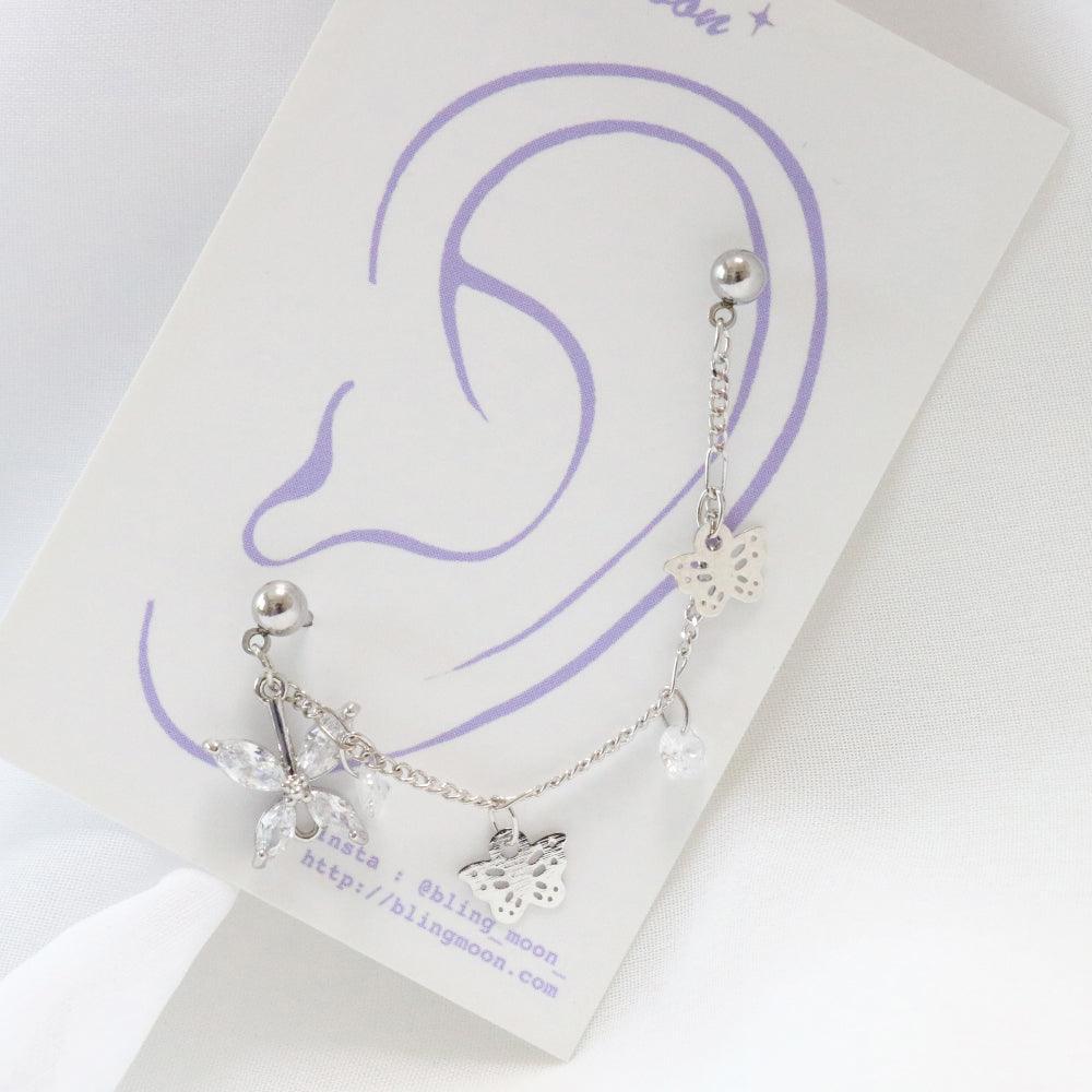 Brilliant Butterfly Two Pin ピアッシング Piercing bling moon