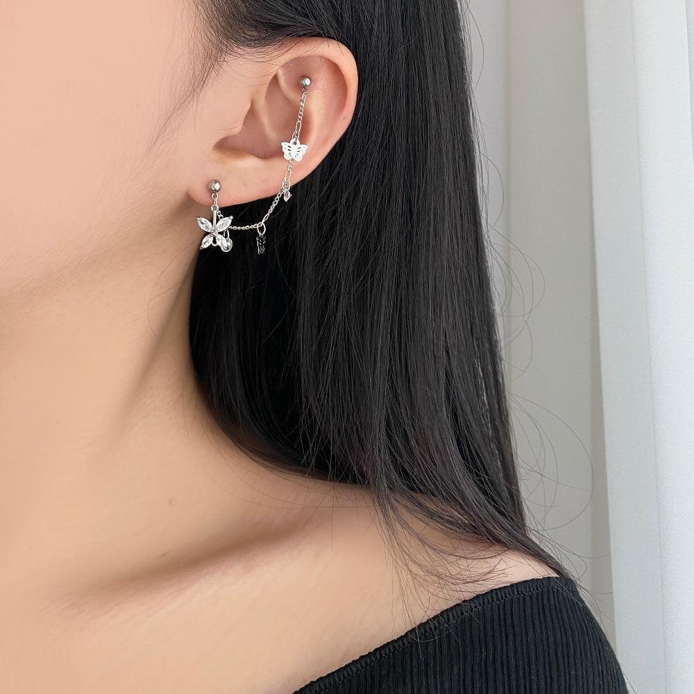 Brilliant Butterfly Two Pin ピアッシング Piercing bling moon