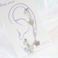 Brilliant Butterfly Two Pin ピアッシング Piercing bling moon