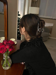 ブラック キュービック メタル ヘアクリップ Hair younglong-seoul