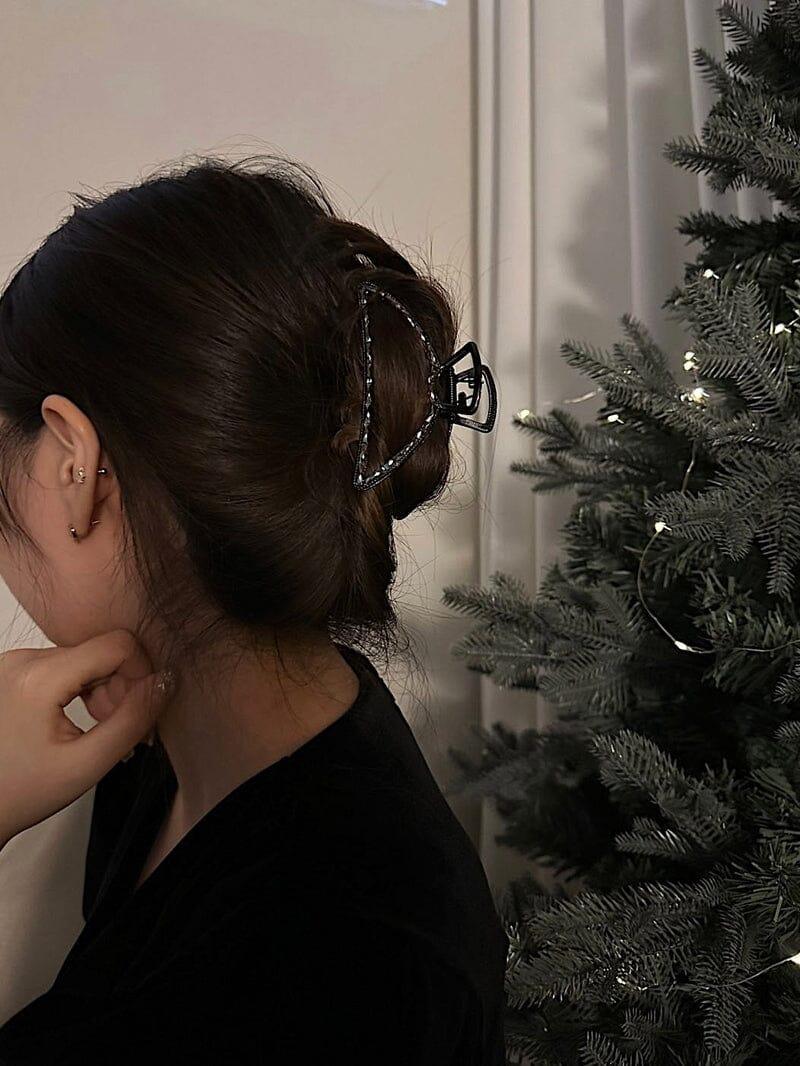 ブラック キュービック メタル ヘアクリップ Hair younglong-seoul