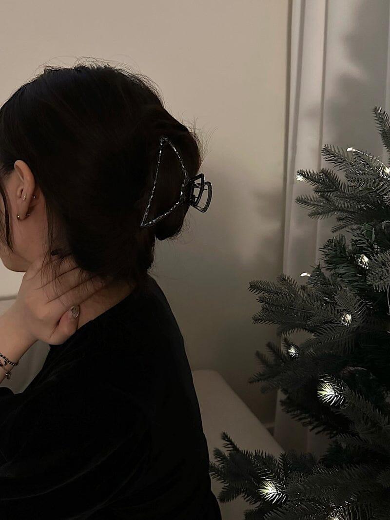 ブラック キュービック メタル ヘアクリップ Hair younglong-seoul