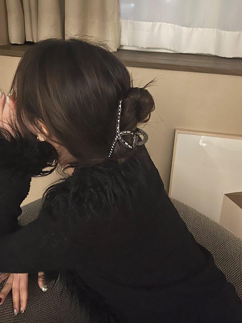 ブラック キュービック メタル ヘアクリップ Hair younglong-seoul