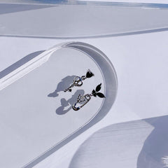 ブラックナイト 蝶々 ハート キュービック ショート ドロップ・ピアッシング Piercing from lizzy