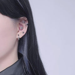 ブラックナイト 蝶々 ハート キュービック ショート ドロップ・ピアッシング Piercing from lizzy