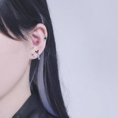 ブラックナイト 蝶々 ハート キュービック ショート ドロップ・ピアッシング Piercing from lizzy