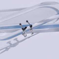 ブラックナイト 蝶々 ハート キュービック ショート ドロップ・ピアッシング Piercing from lizzy