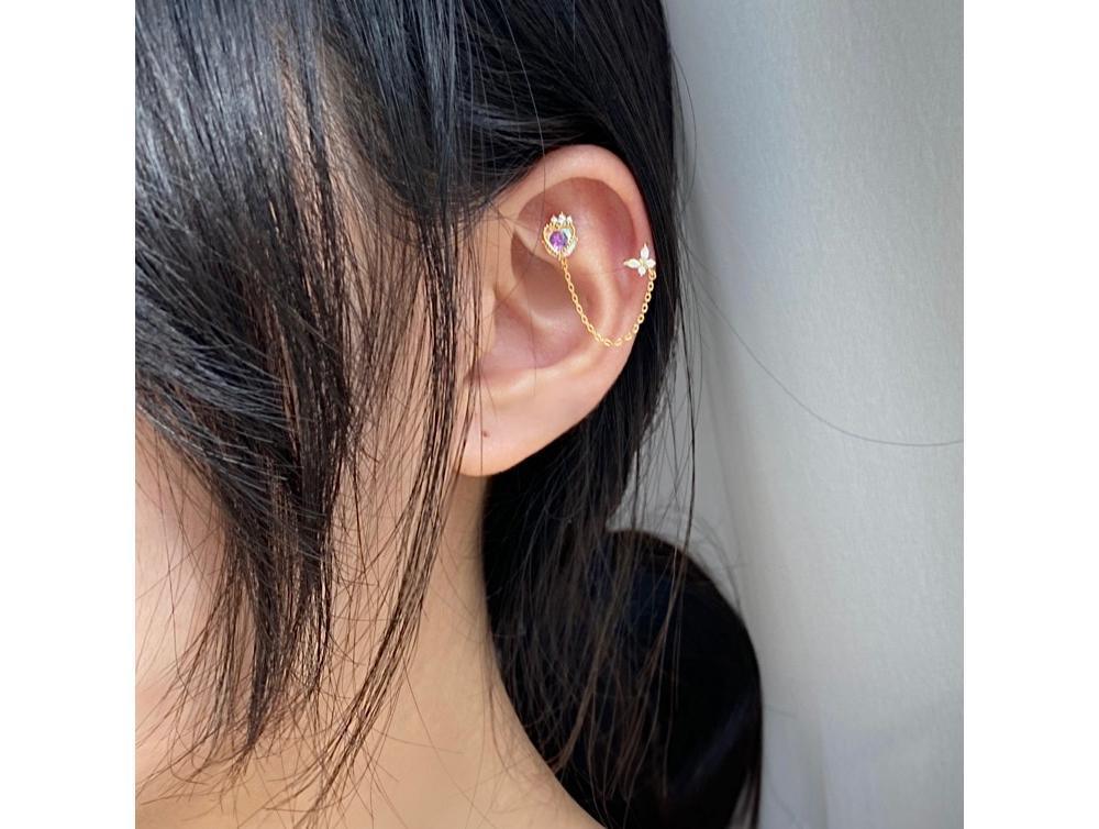 Crown Heart Two Ring ピアッシング Piercing bling moon