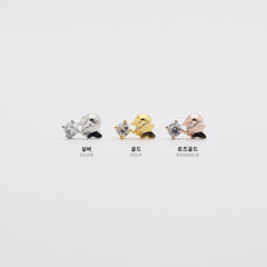 ダブル バタフライ ドロップ ピアッシング Piercing 10000won