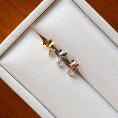 ダブル バタフライ ドロップ ピアッシング Piercing 10000won