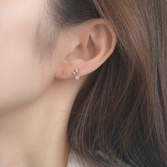 ダブル バタフライ ドロップ ピアッシング Piercing 10000won