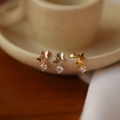 ダブル バタフライ ドロップ ピアッシング Piercing 10000won